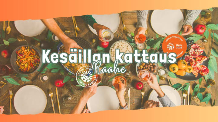 Kesäillan kattaus Raahe graafinen ilme.