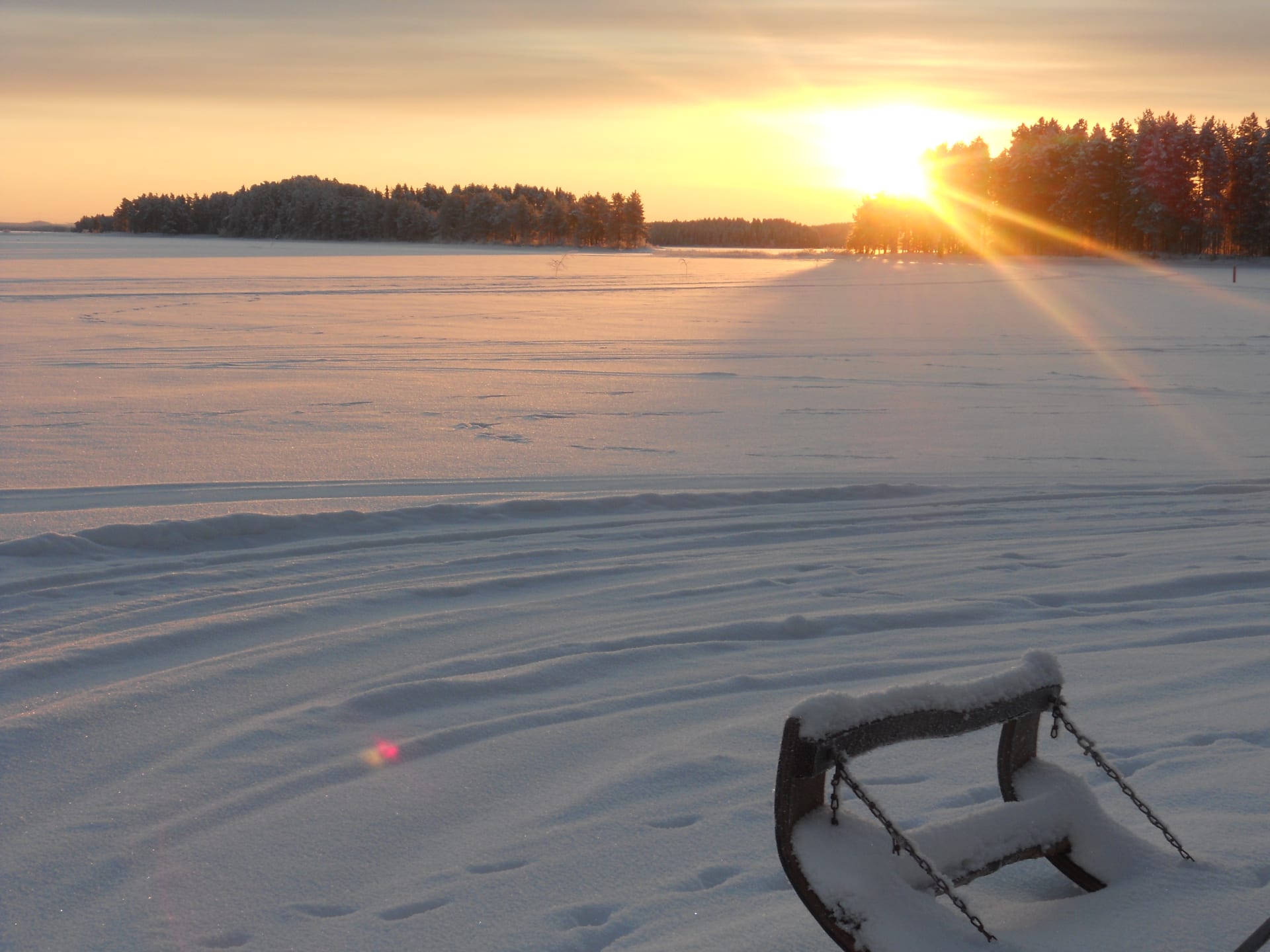 lake winter morning