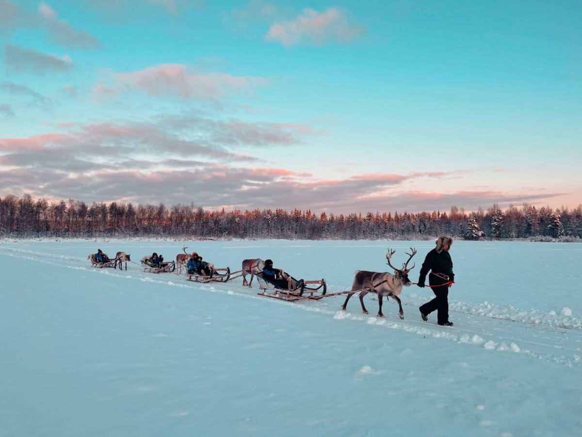 Reindeer Sleigh Ride to Ice Fishing