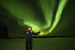 Pororaidolla tähtitaivaan alla Apukassa, Rovaniemellä