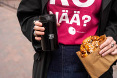 A person wearing a pink