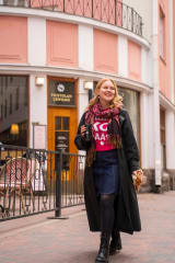 A person wearing a pink