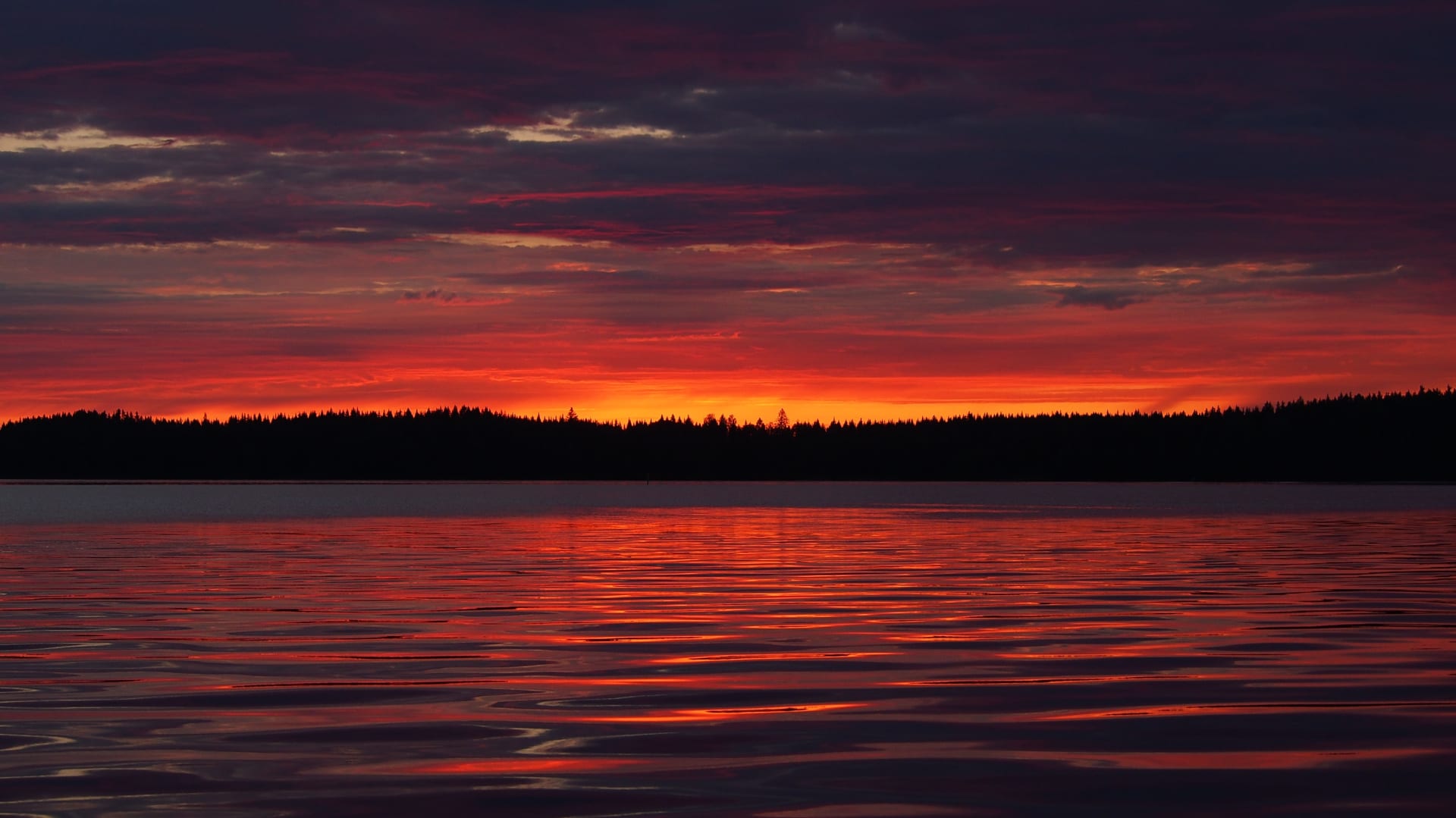 View from evening at lake Saimaa