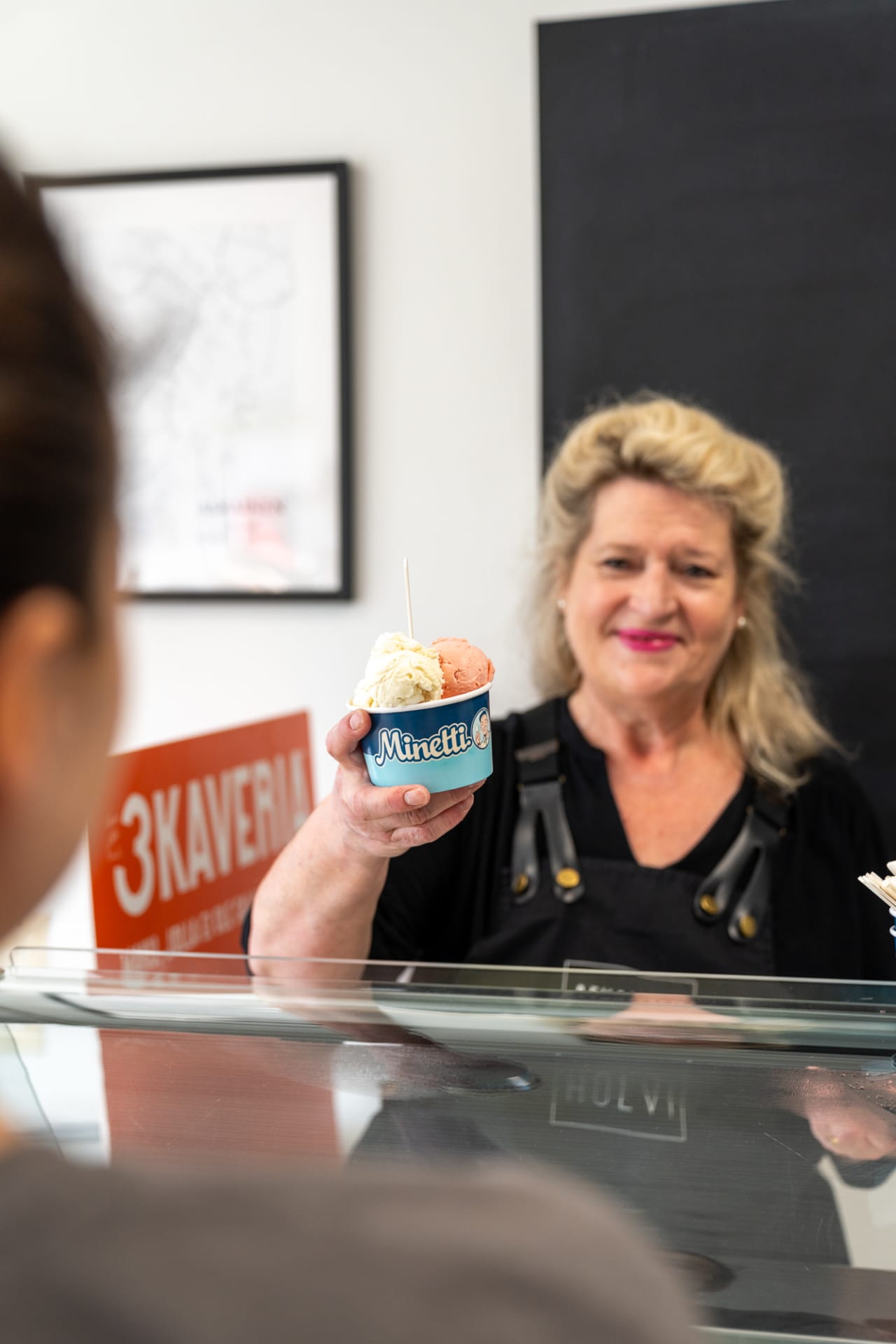 Stop by for a cup of coffee and ice cream Stop by for a cup of coffee and ice cream