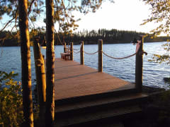 Smoke sauna's dock in summer at Niemilomat