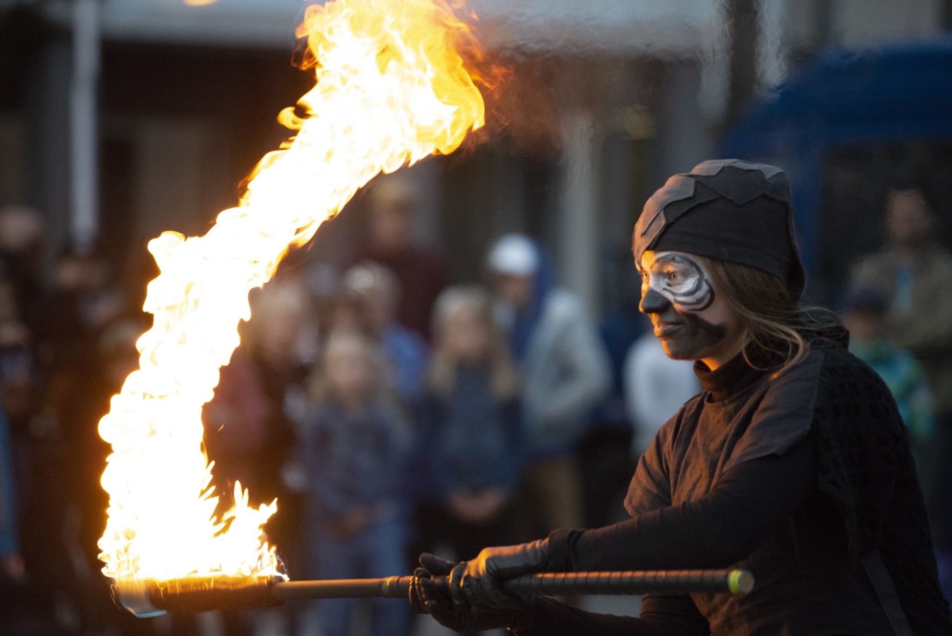 Fire show at Raahen Pimiät Festival.