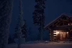 The lodge from outside during the night