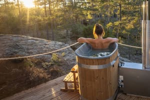 Wellness in the evening sunlight.