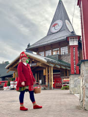 Colorina the elf ourside Santa Claus Office