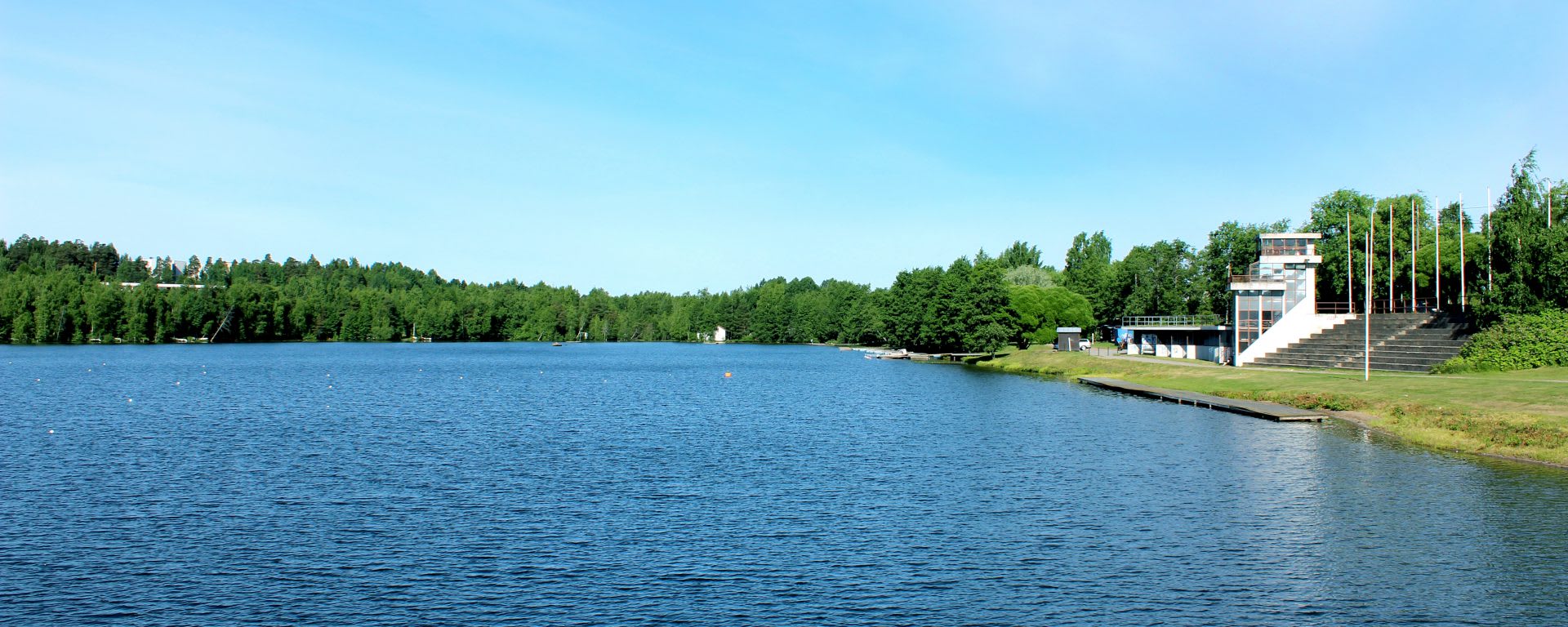 Kaukajärvi Rowing and Canoeing Centre on a beautiful summer day