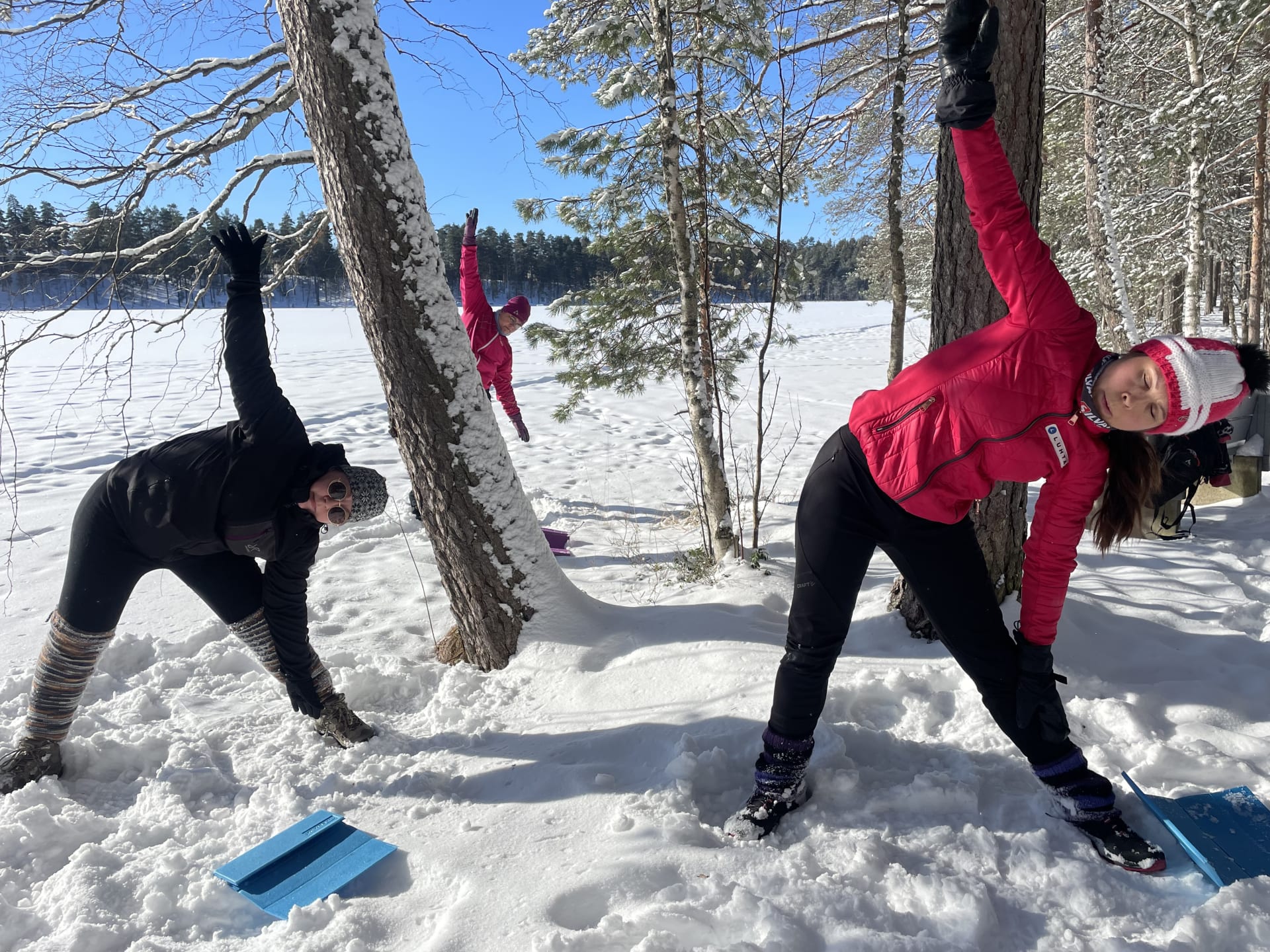 forest yoga wintertime
