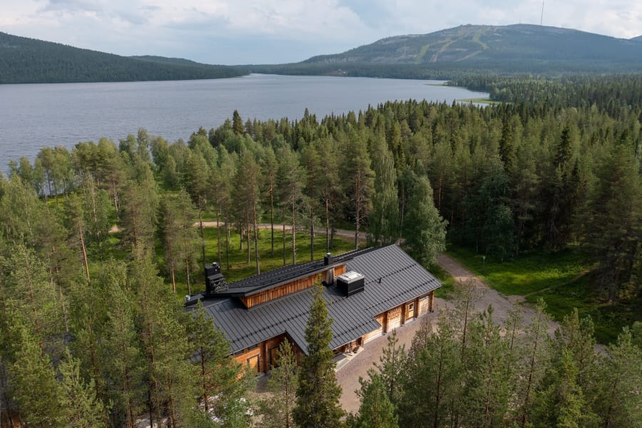 Summer aerial view of Sunday Morning Resort at Pyhä-Luosto, Lapland, Finland