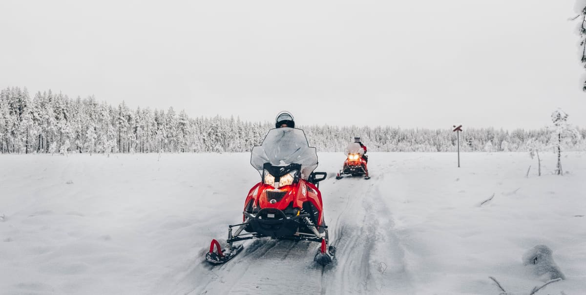 Snowmobiling Finland Snowmobile Safari to the Santa Claus Village from Apukka, Rovaniemi ...