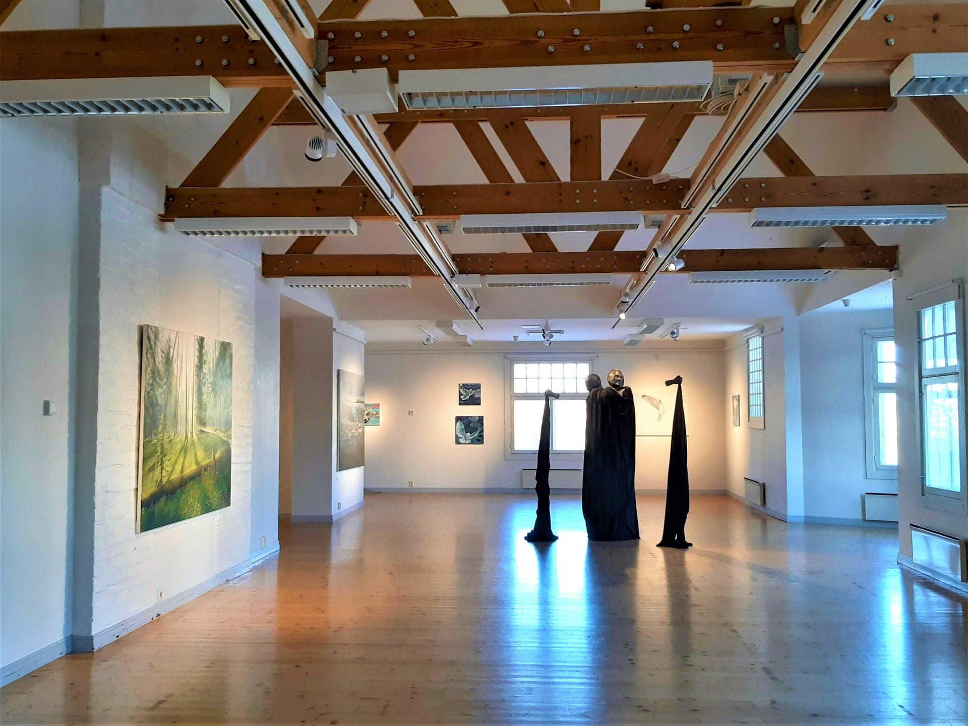 Voipaala art centre upper floor exhibition space.