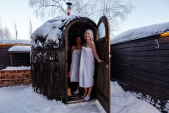 Wooden heated Sauna in Apukka Resort Sauna Experience