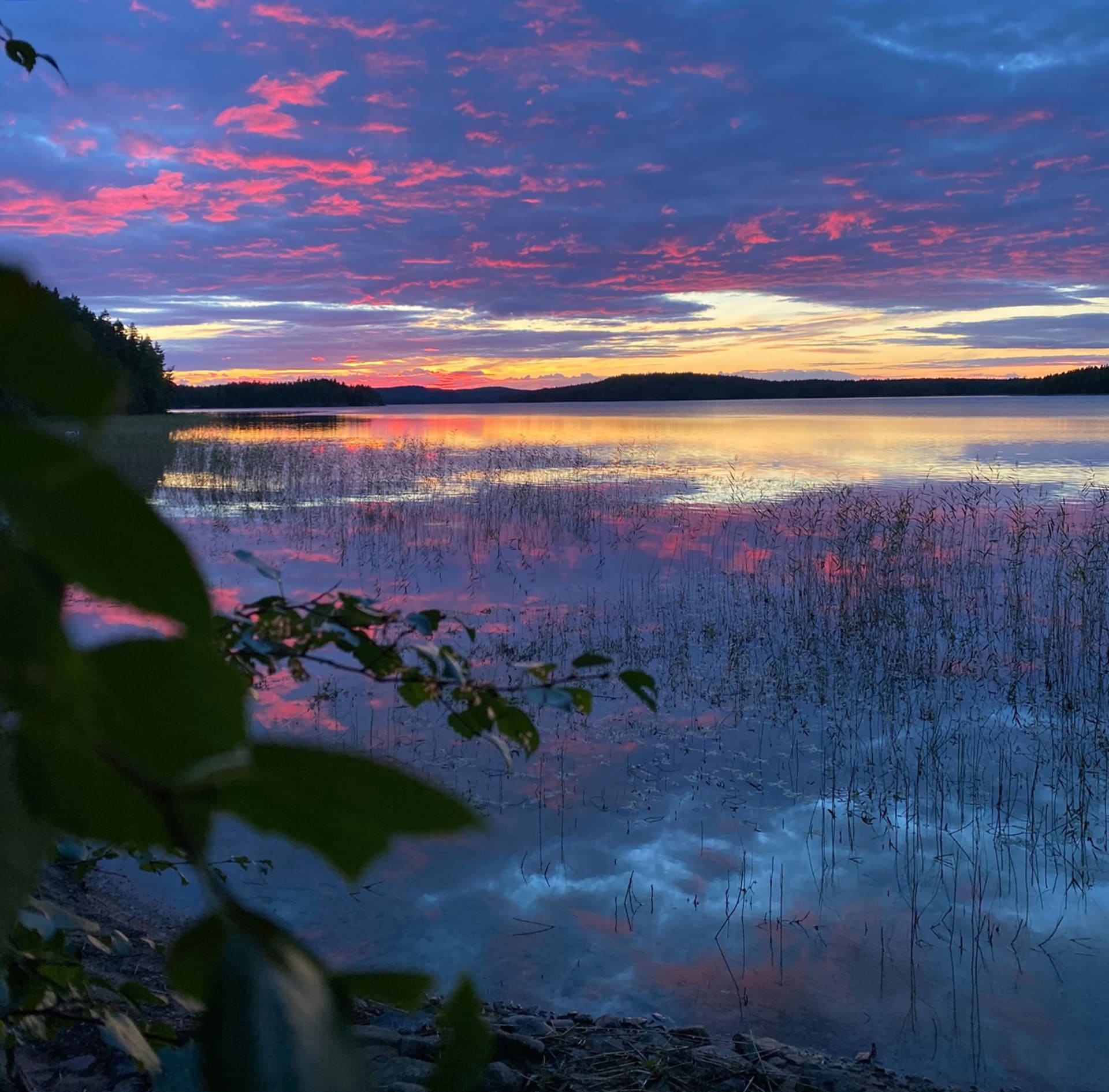 Beautiful sunset by the Lake Tarjanne
