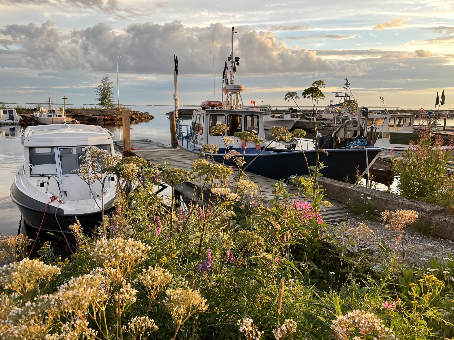 Boats at the dock in Kiviniemi harbour.