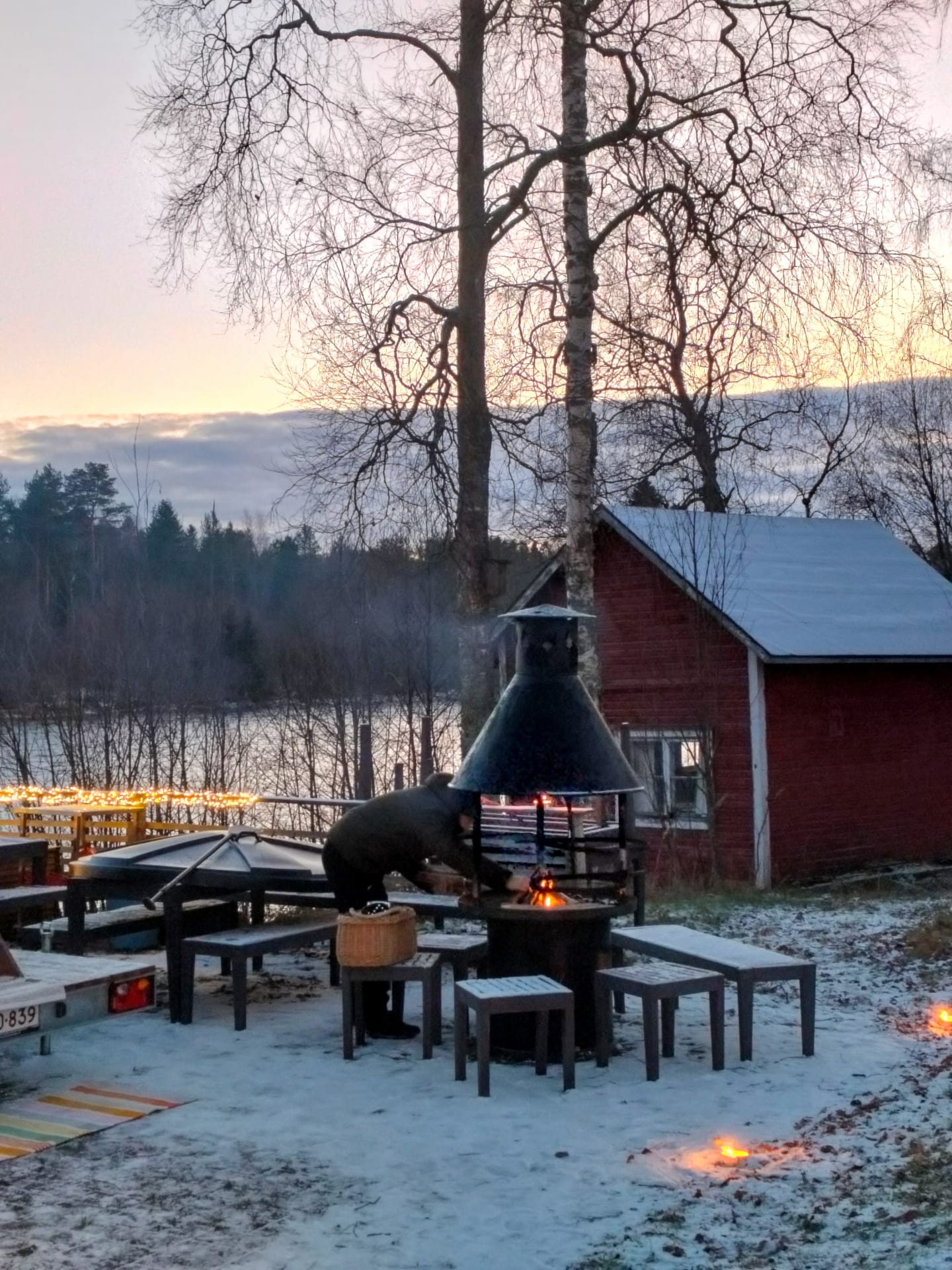 Taiga resort outdoor fire place