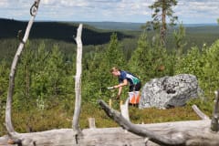 Orienteer with nice scenery in the terrain of Kainuu O Week
