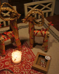 Traditional Christmas decor and a decorated gingerbread