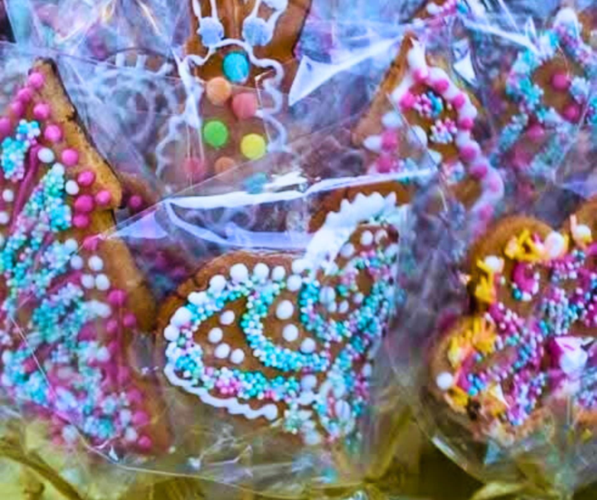 colourfully decorated gingerbread cookies