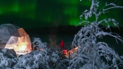 Snow scenery, Aurora Dome and Northern Lights